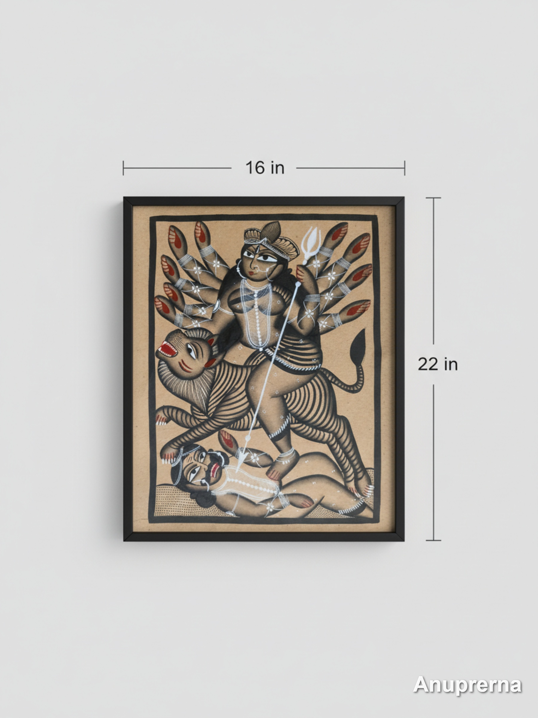 Maa Durga Monochromatic Wall Art Decor