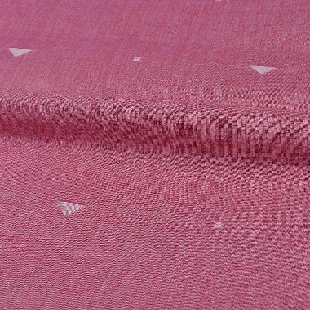 GEOMETRIC PINK JAMDANI PURE COTTON 54 GSM HANDWOVEN FABRIC