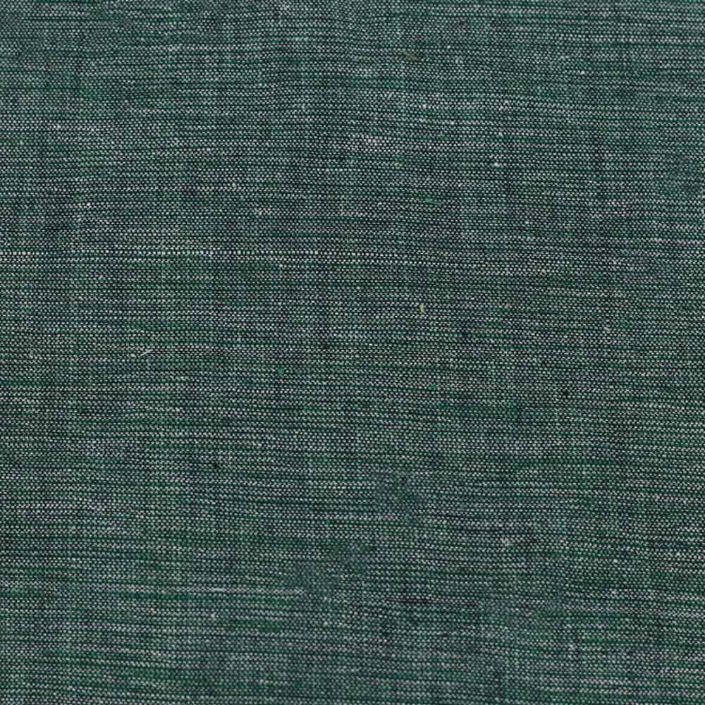 Chambray Dark Green Khadi Cotton 158 GSM Handwoven Fabric
