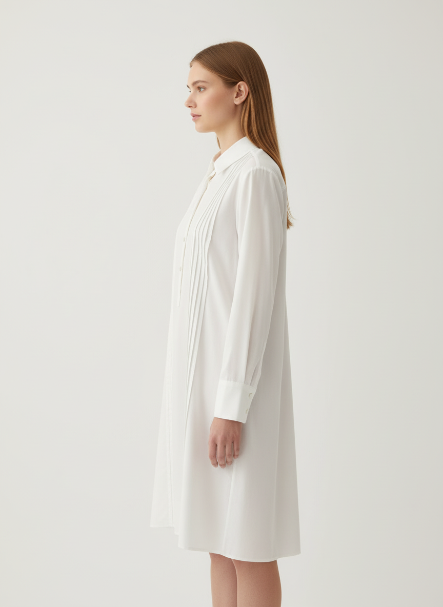 Sheath Dress With Tucks