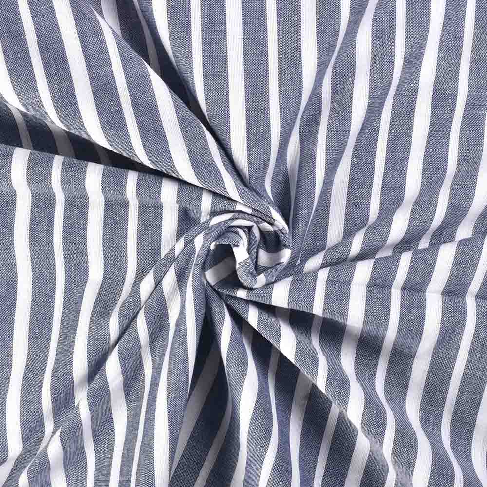 Stripe Blue White Pure Cotton 100 GSM Handwoven Fabric 292
