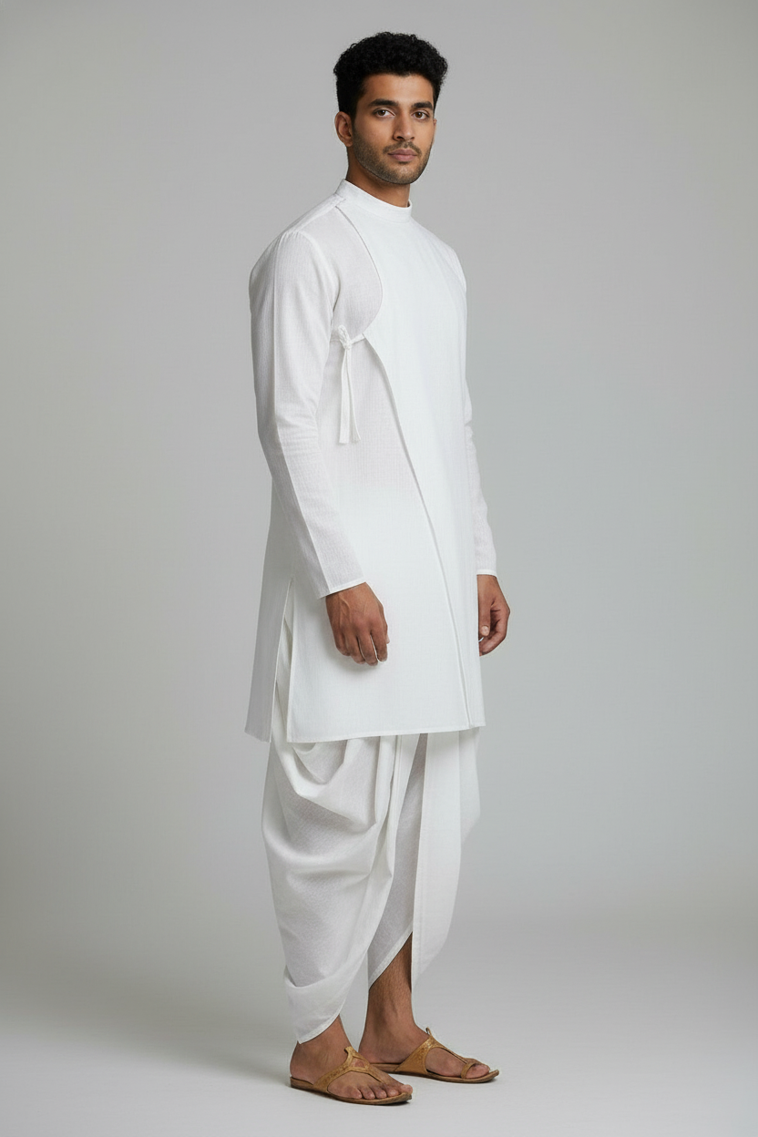 Side Tie Men's Angrakha Kurta