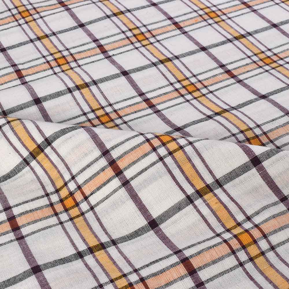 CHECK MULTICOLOR PURE COTTON 95 GSM HANDWOVEN FABRIC 516