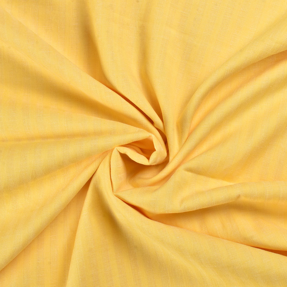 Stripe Yellow Pure Cotton 83 GSM Handwoven Fabric