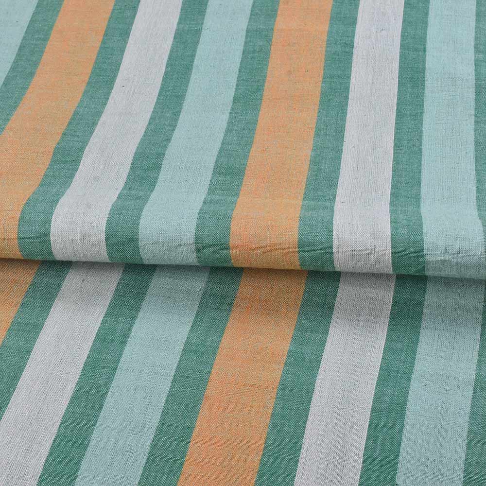 STRIPE MULTICOLOR PURE COTTON 100 GSM HANDWOVEN FABRIC 268