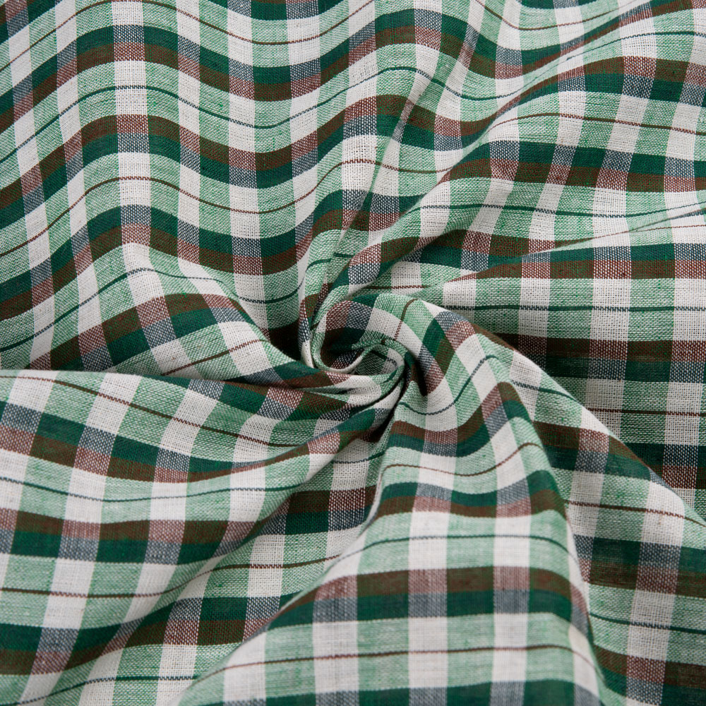 Check Multicolor Pure Cotton 95 GSM Handwoven Fabric 218