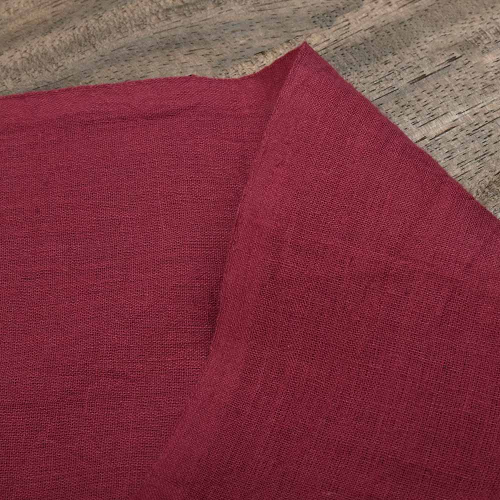 Plain Red Khadi Cotton 65 GSM Handwoven Fabric