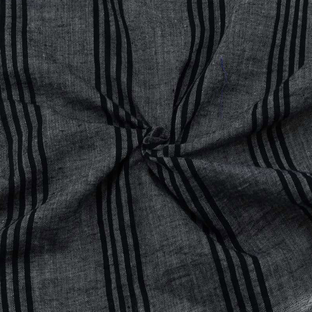 Stripe Black & Grey Pure Cotton 60 GSM Handwoven Fabric