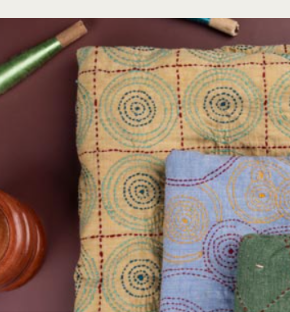 Kantha Embroidered Fabrics