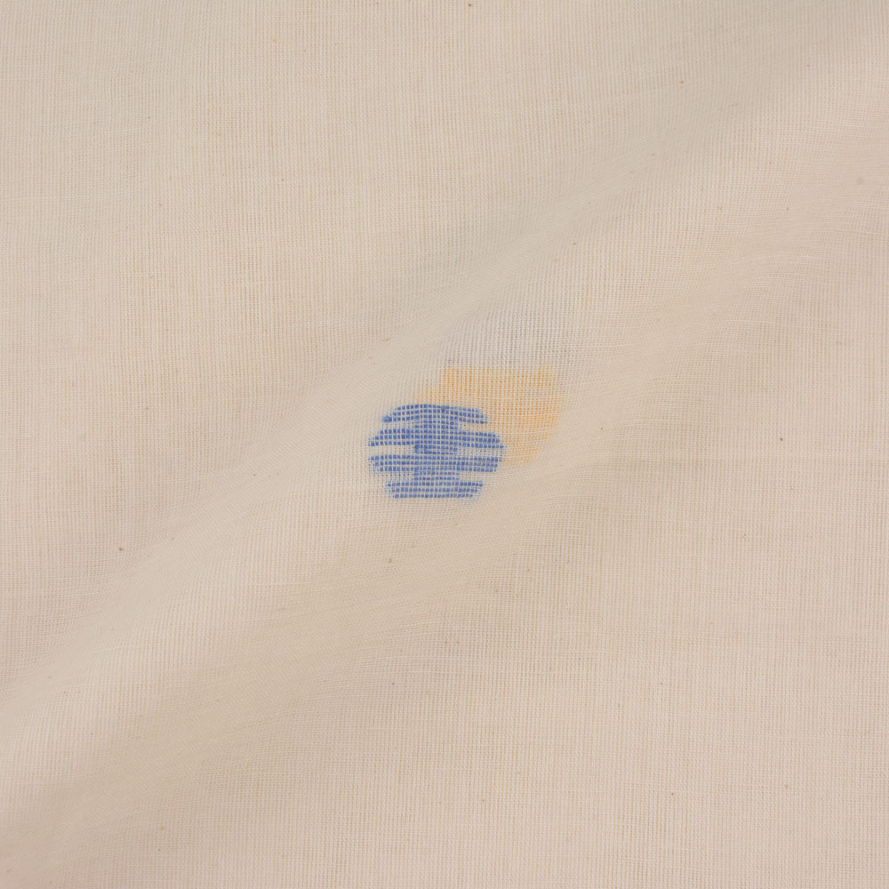 GEOMETRIC CREAM JAMDANI PURE HANDWOVEN COTTON 55 GSM FABRIC