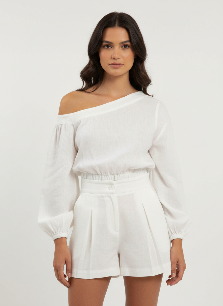 One Shoulder Top & Shorts Co-ord Set