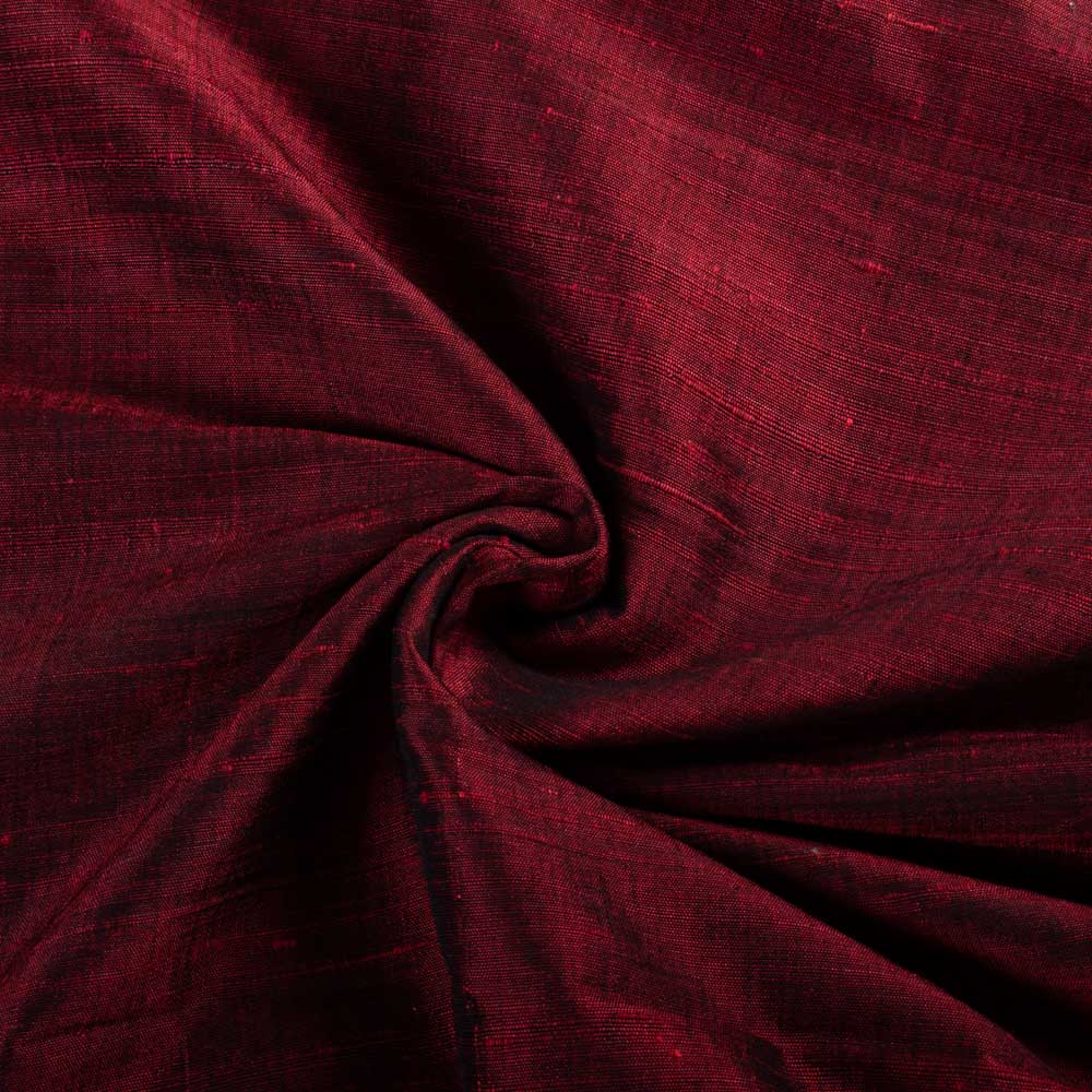 Plain Maroon Cotton Dupion Silk 113 GSM Handwoven Fabric