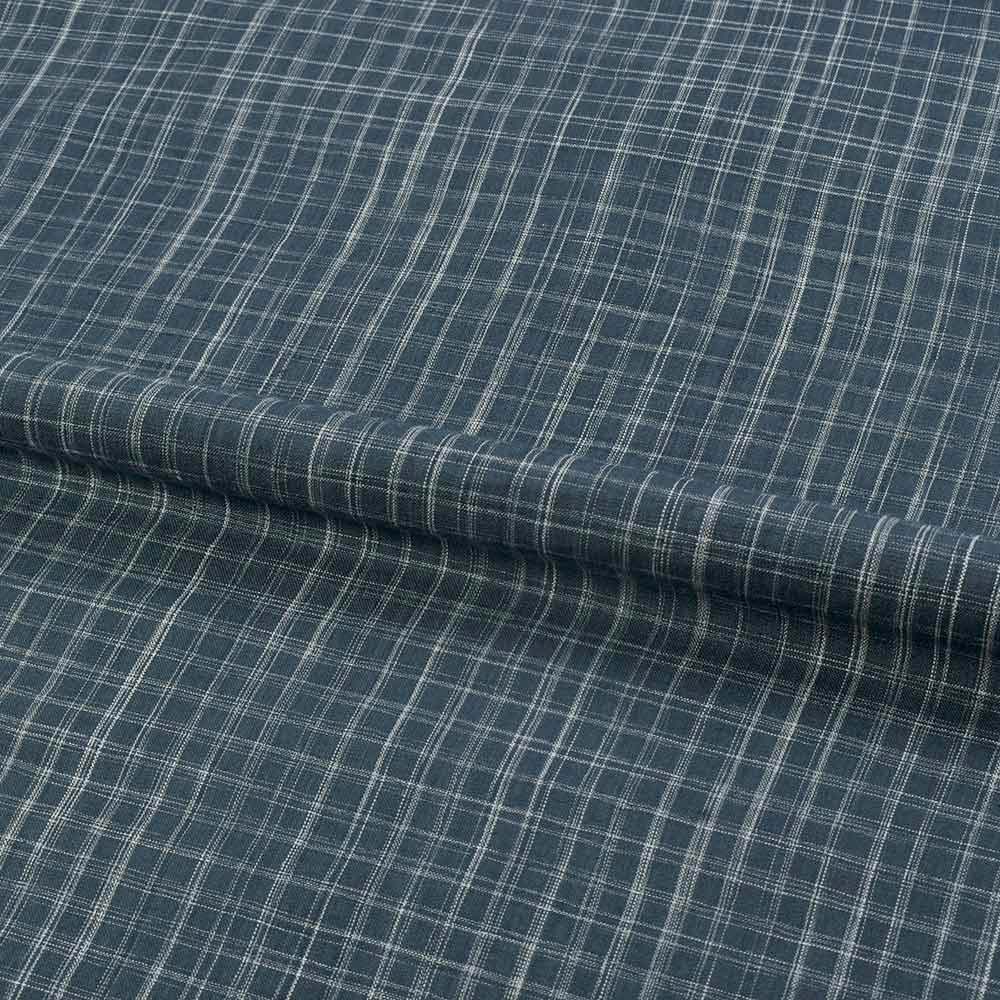 CHECK DARK GREY PURE COTTON 84 GSM HANDWOVEN FABRIC