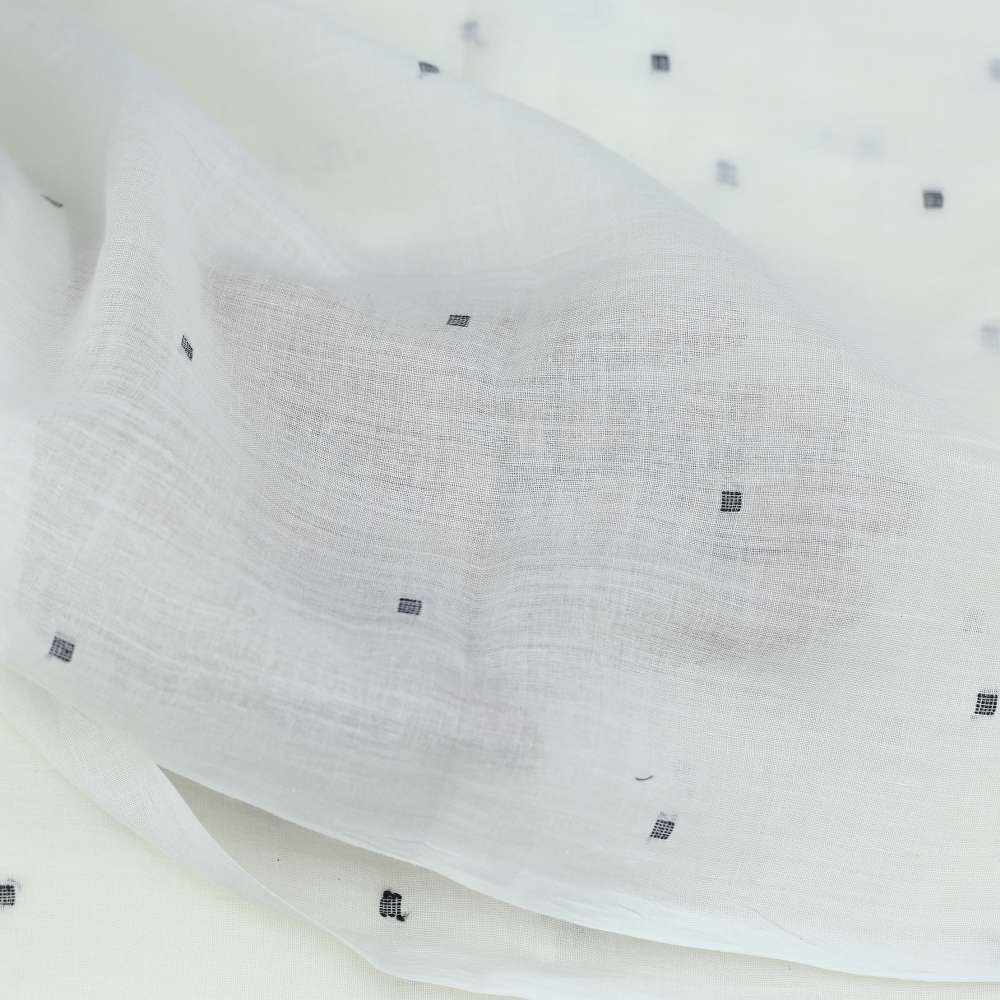 Geometric Creamjamdani Pure Cotton 55 GSM Fabric 96