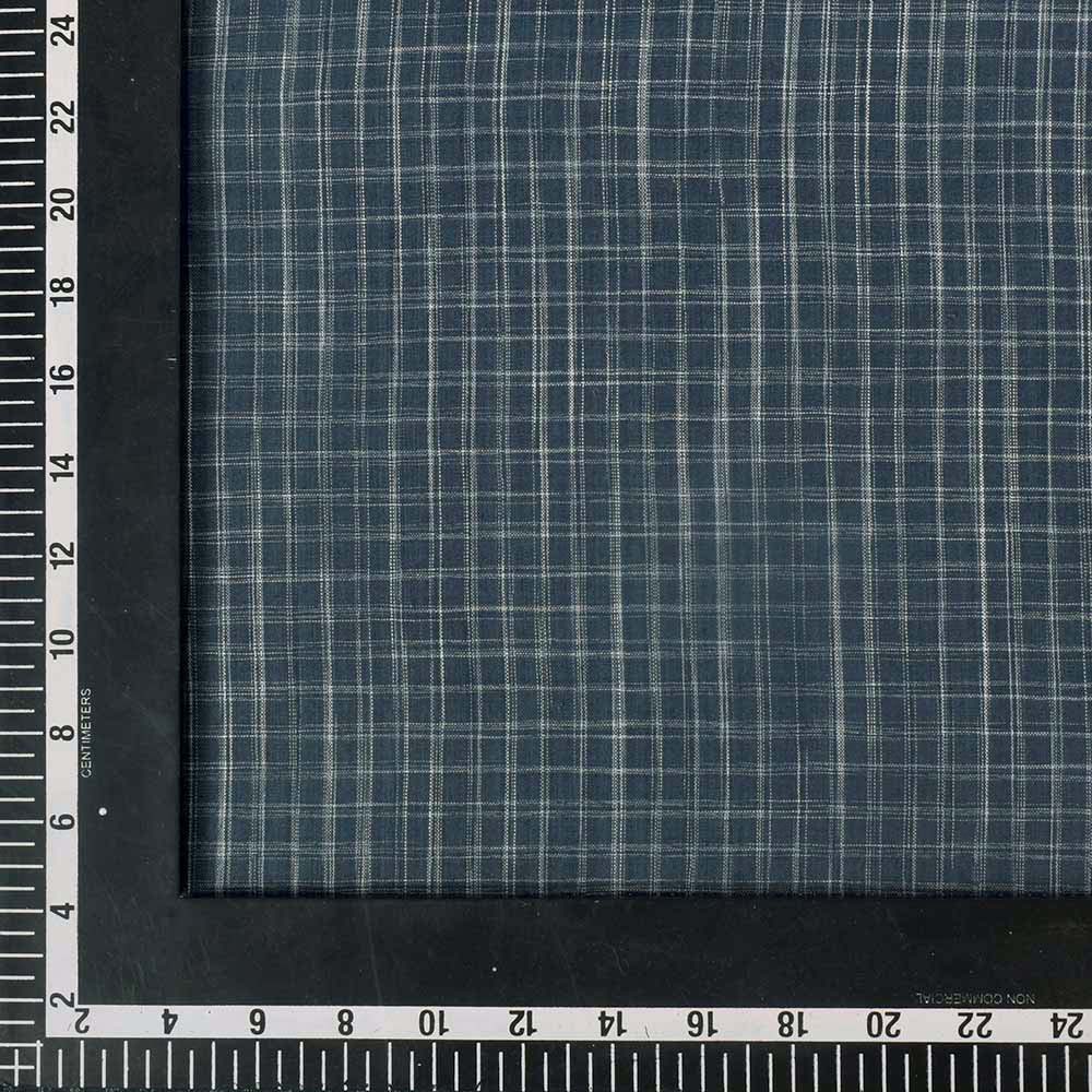 CHECK DARK GREY PURE COTTON 84 GSM HANDWOVEN FABRIC