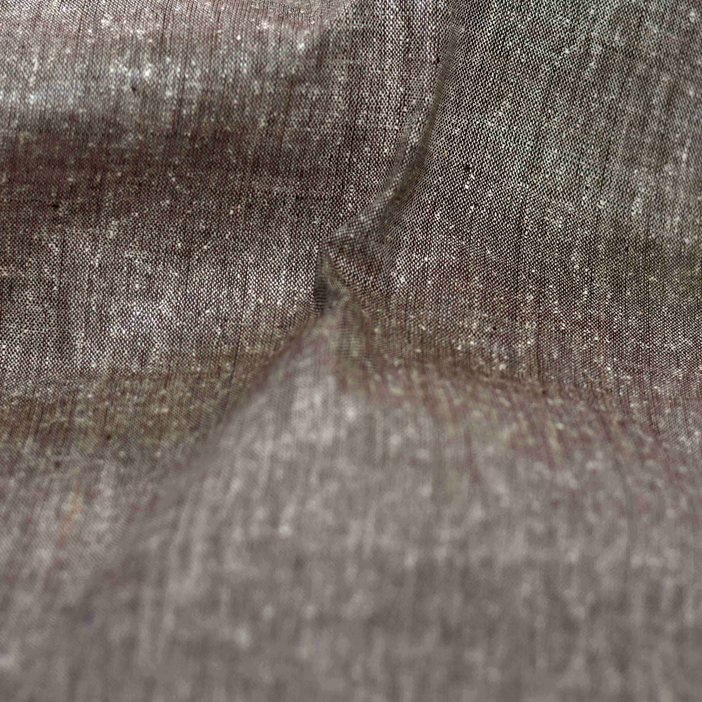 Plain Dark Brown Matka Silk & Khadi Blend 98 GSM Handwoven Fabric