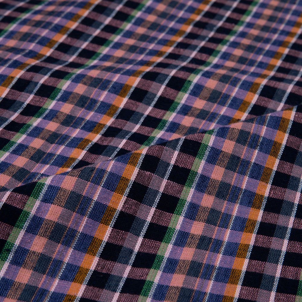 CHECK MULTICOLOUR KHADI COTTON 126 GSM HANDWOVEN FABRIC