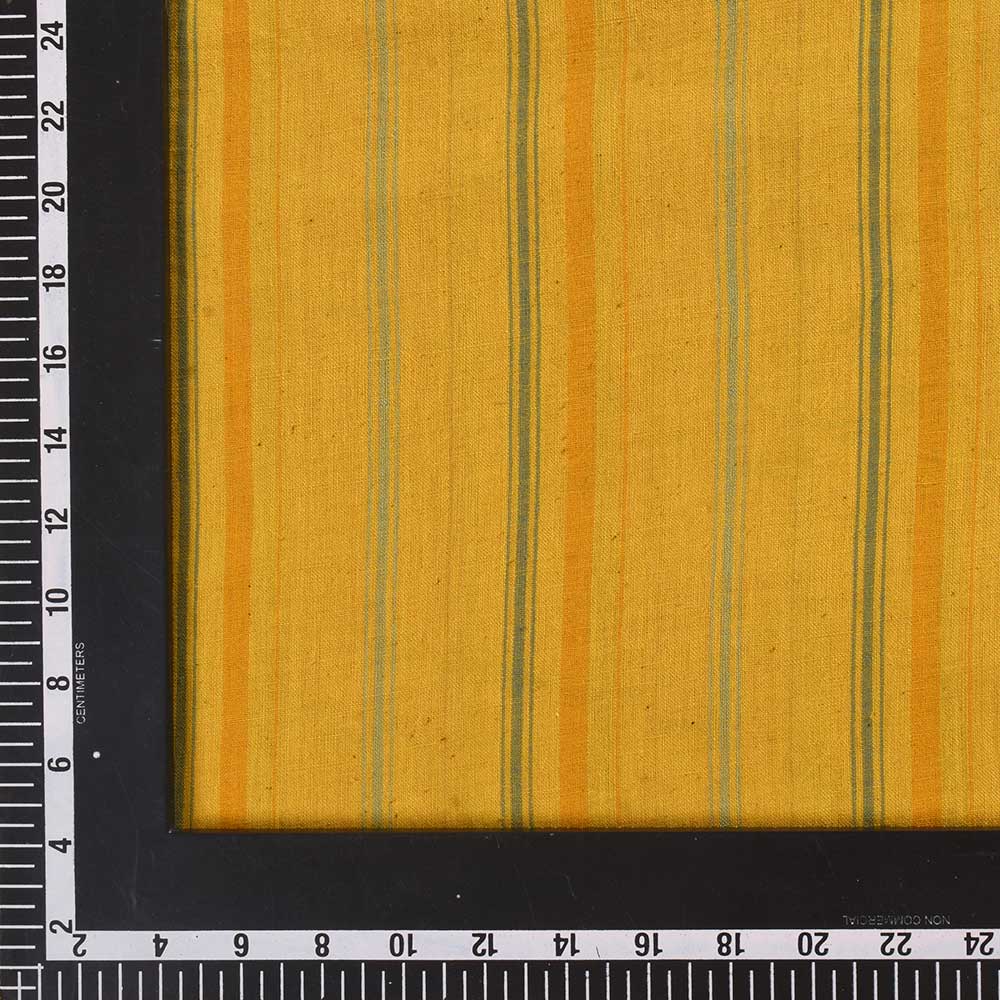 STRIPE ORANGE PURE COTTON 92 GSM HANDWOVEN FABRIC