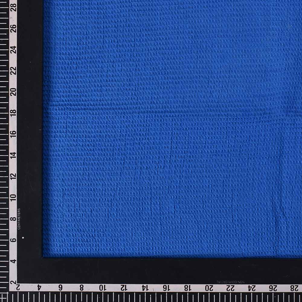 BLUE HONEYCOMB WEAVE PURE COTTON 122 GSM HANDWOVEN FABRIC