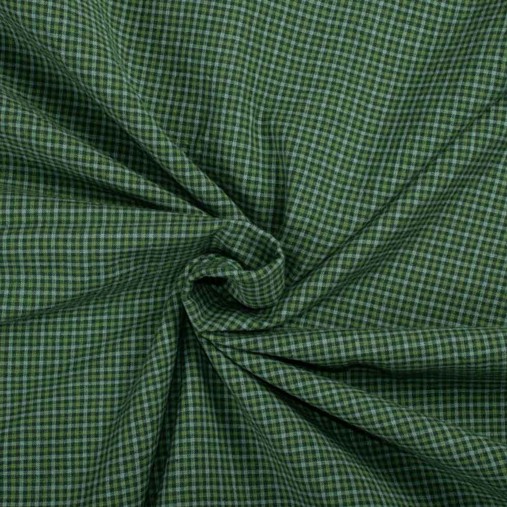 Check Green Pure Cotton 110 GSM Handwoven Fabric