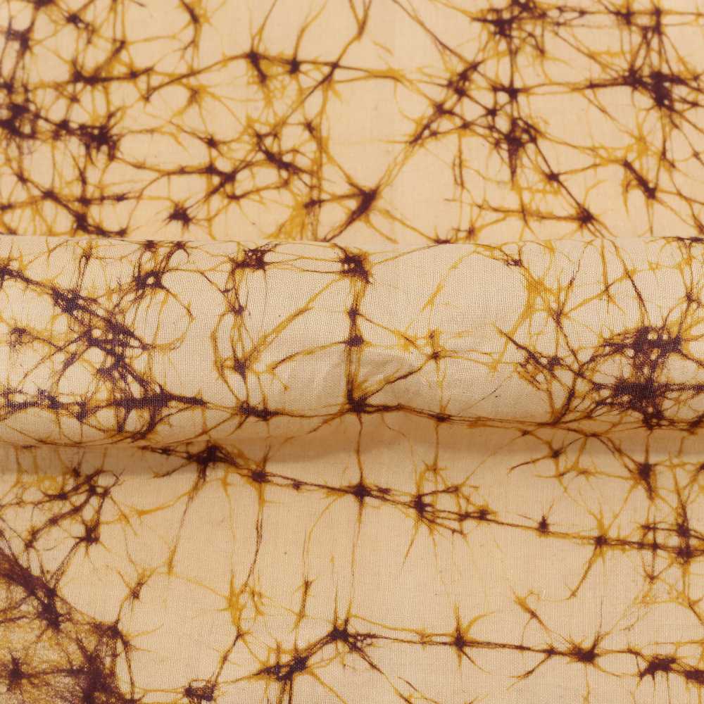 Abstract Yellow Batik Cotton 95 GSM Fabric - Hand Printed 06