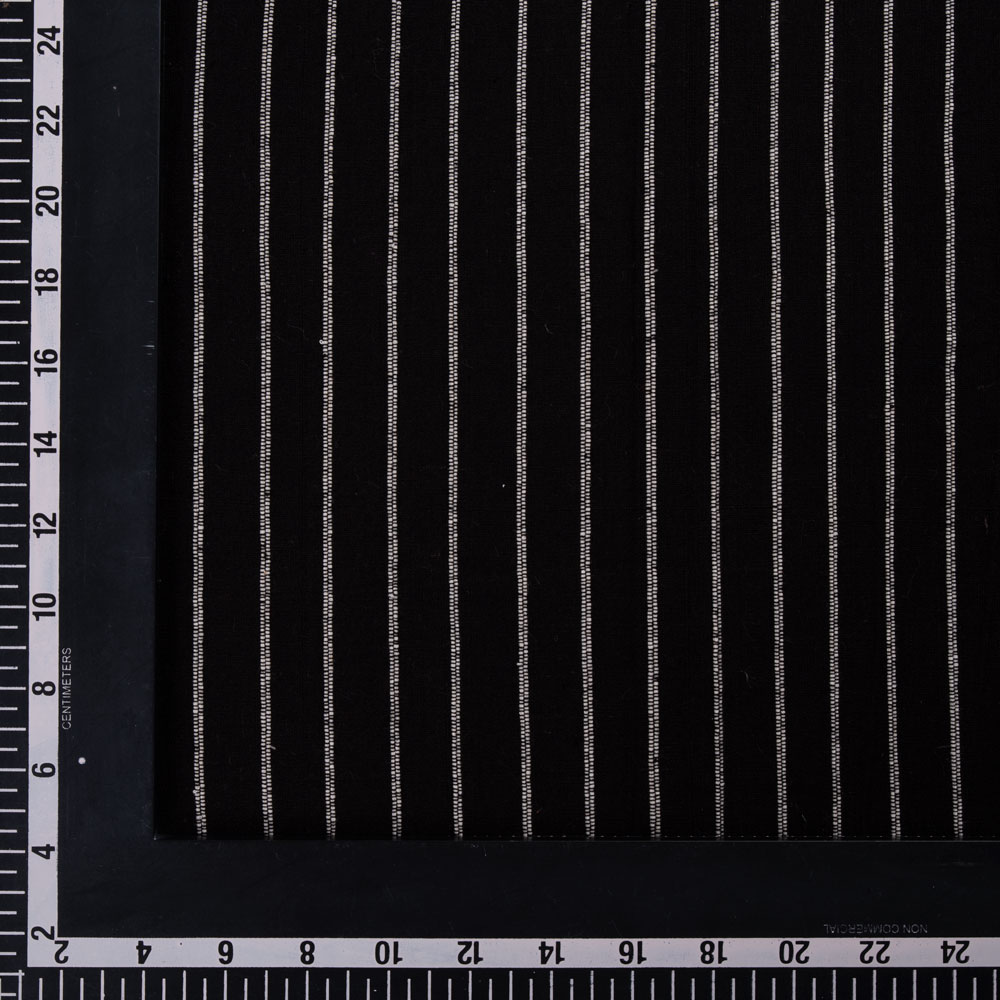 STRIPE BLACK PURE COTTON 119 GSM HANDWOVEN FABRIC