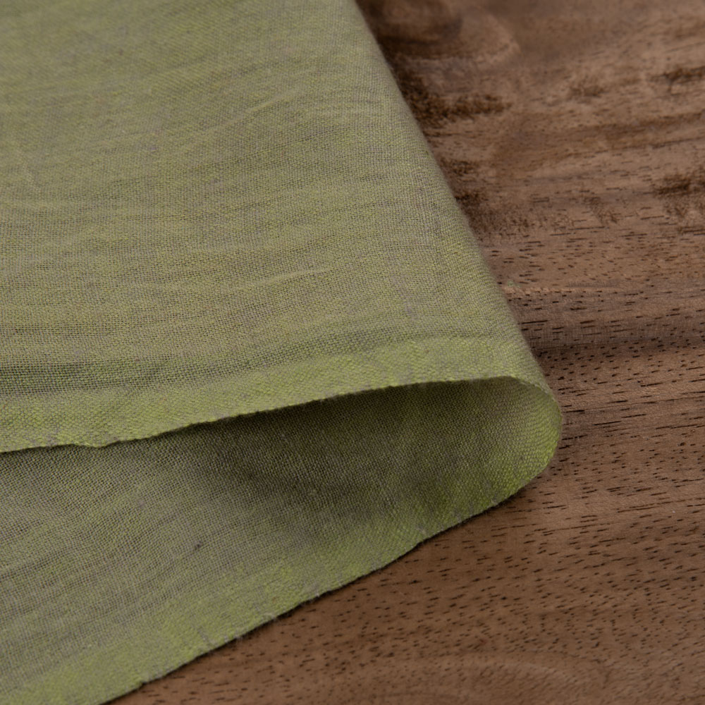 Cross Colour Green Pure Cotton 92 GSM Handwoven Fabric