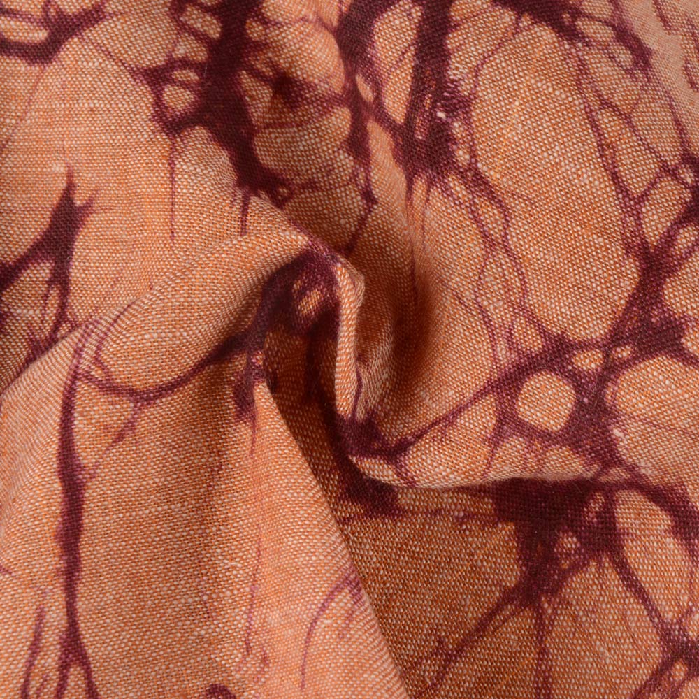 Abstract Peach Batik Cotton 95 GSM Fabric - Hand Printed 10