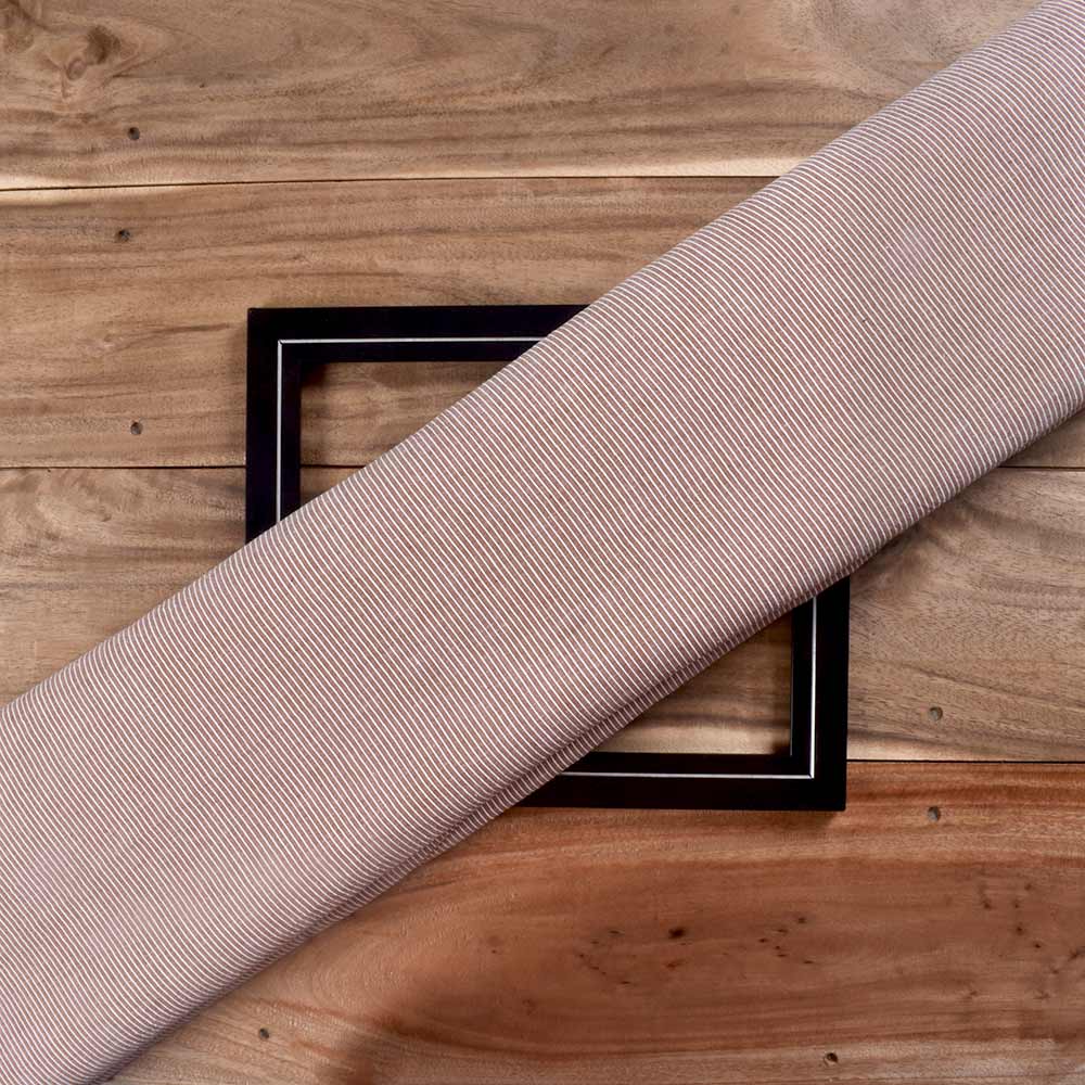 Stripe Brown Pure Cotton 95 GSM Handwoven Fabric