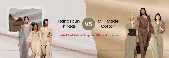Handspun Khadi vs. Mill-Made Cotton: Why Khadi Online Shopping Offers More Value