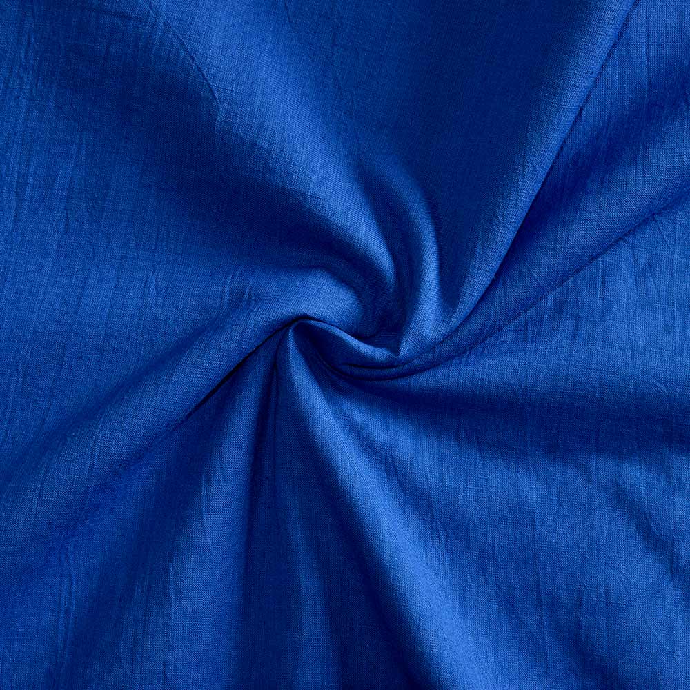 Plain Blue Pure Cotton 92 GSM Handwoven Fabric