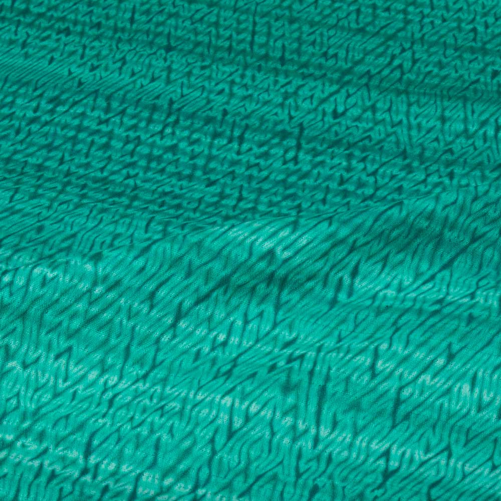 ABSTRACT GREEN & WHITE SHIBORI MERCERISED COTTON 70 GSM FABRIC