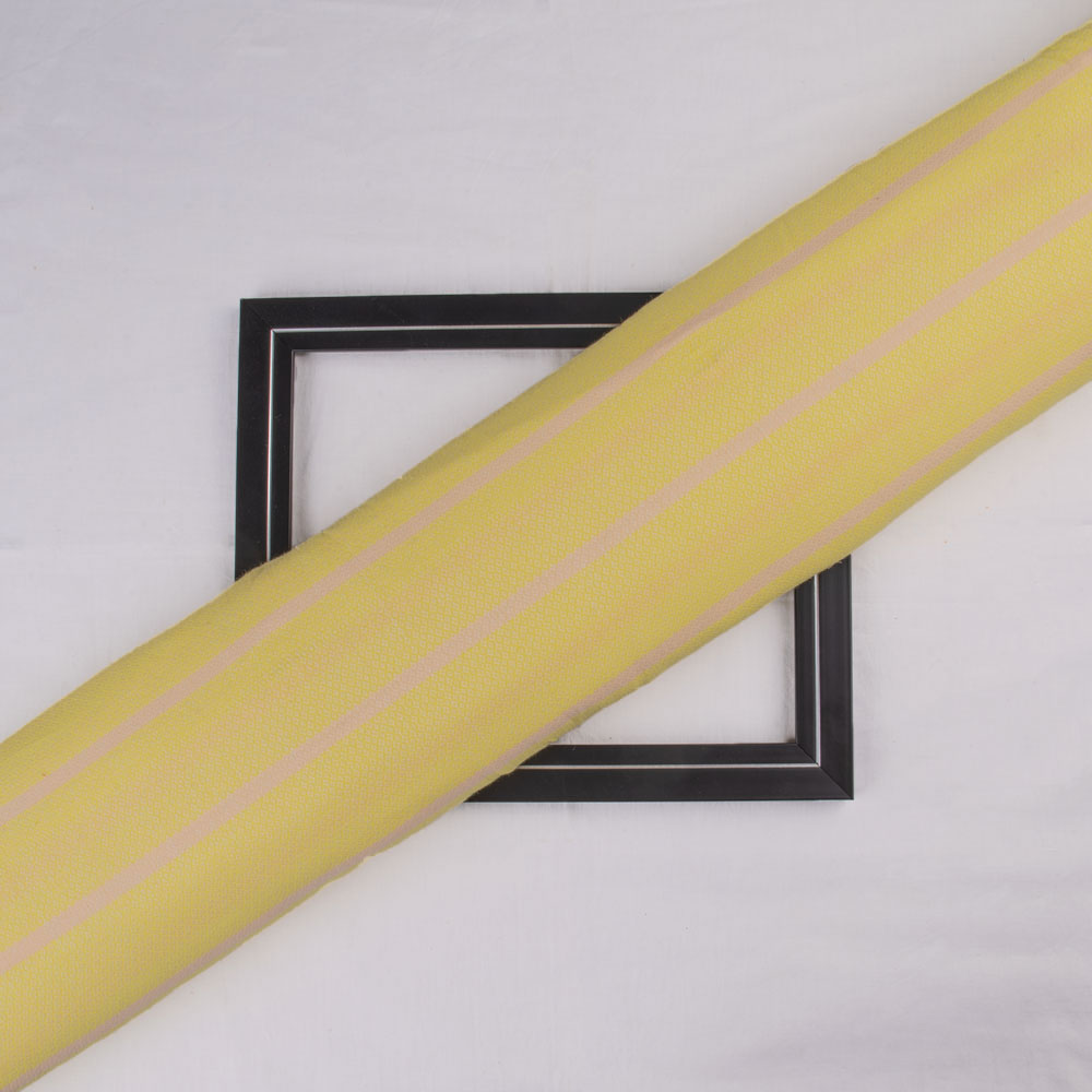 Stripe Yellow Jacquard Mercerised Cotton 91 GSM Fabric