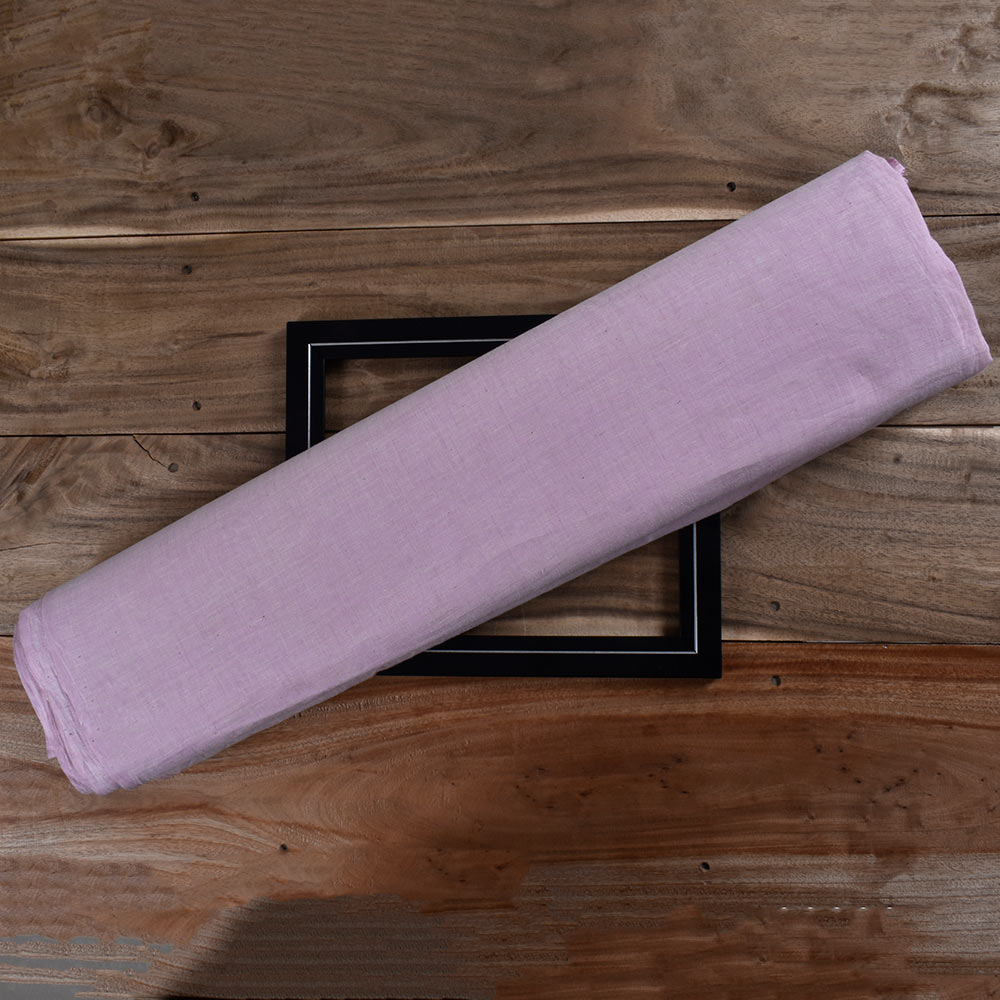 Chambray Purple Khadi Cotton 62 GSM Handwoven Fabric