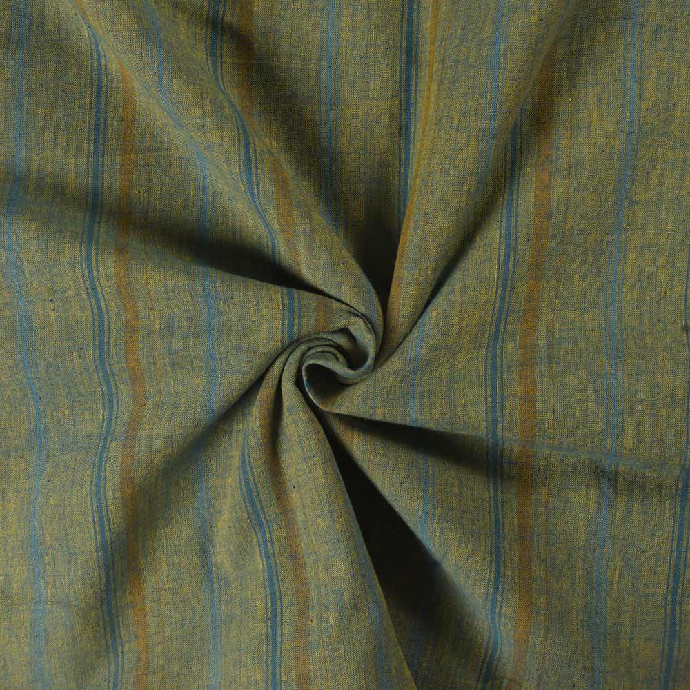 Stripe Green Pure Cotton 100 GSM Handwoven Fabric