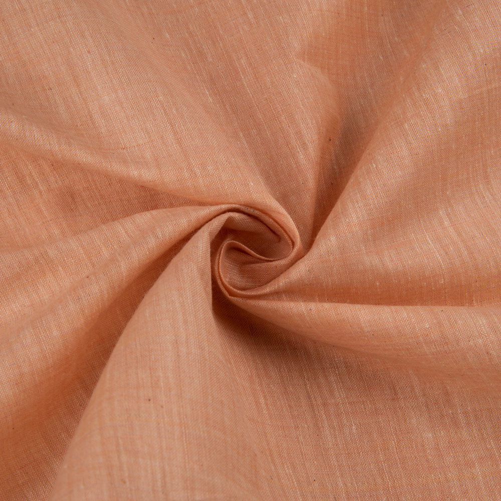 Chambray Orange Khadi Cotton 75 GSM Handwoven Fabric H41
