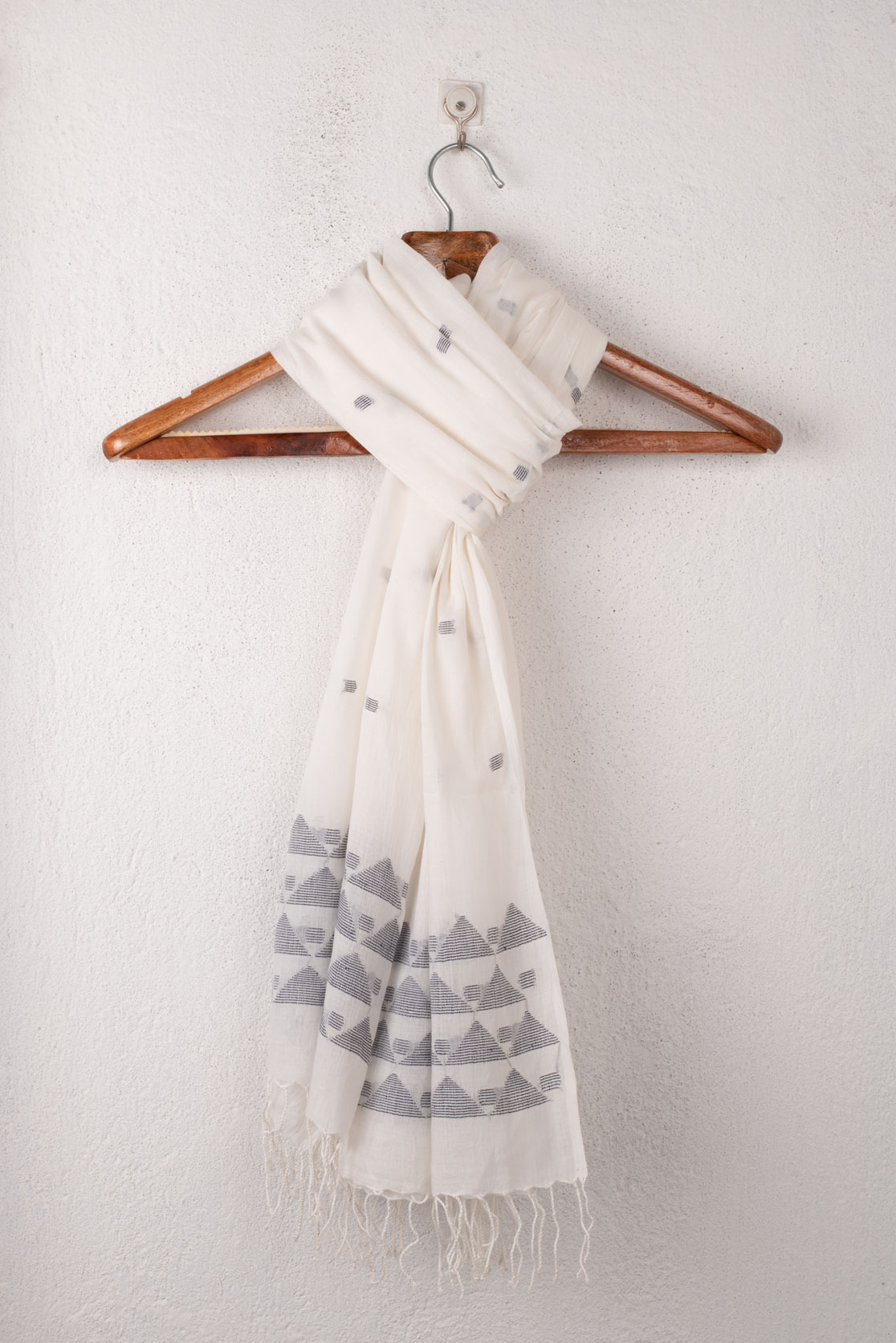 Handwoven White Scarf 86