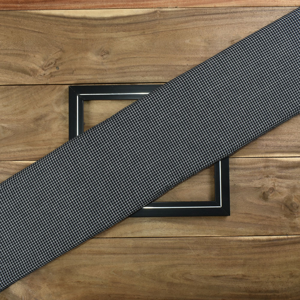 Check Black and White Pure Cotton 90 GSM Handwoven Fabric