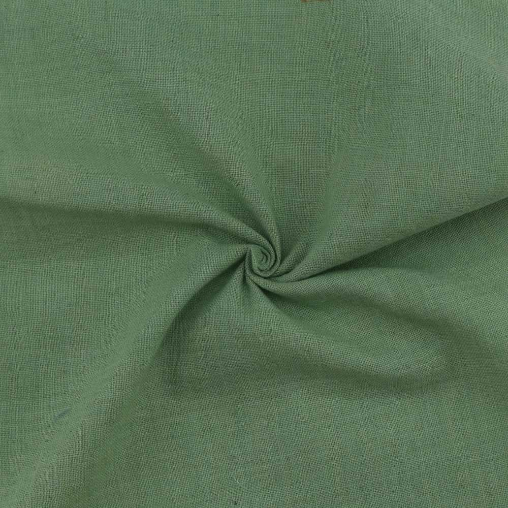 Plain Green Khadi 122 GSM Fabric - Handspun & Handwoven