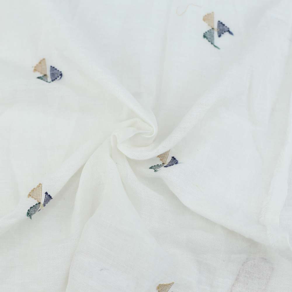 Jamdani (Handloom Embroidery) | Pure Cotton Organdy 53 GSM Fabric