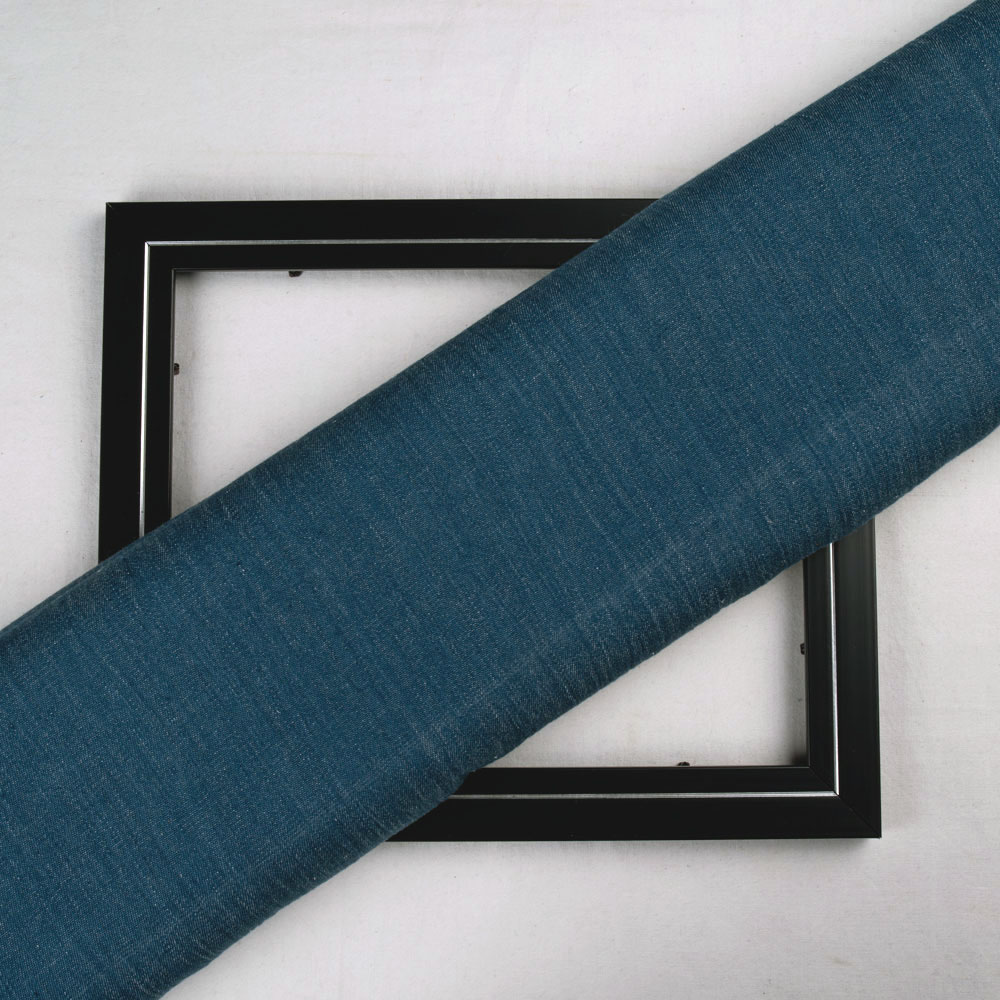 DENIM TWILL ROYAL BLUE KHADI COTTON 118 GSM HANDWOVEN FABRIC