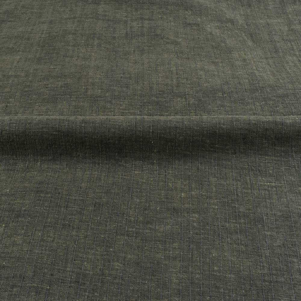 STRIPE OLIVE GREEN PURE COTTON 74 GSM HANDWOVEN FABRIC