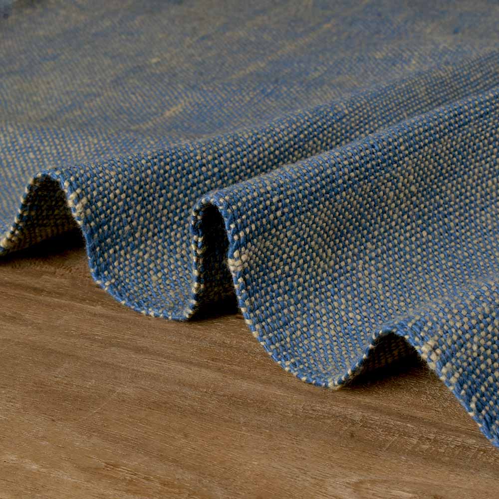 Cross Colour Blue Pure Khadi 300 GSM Handwoven Fabric