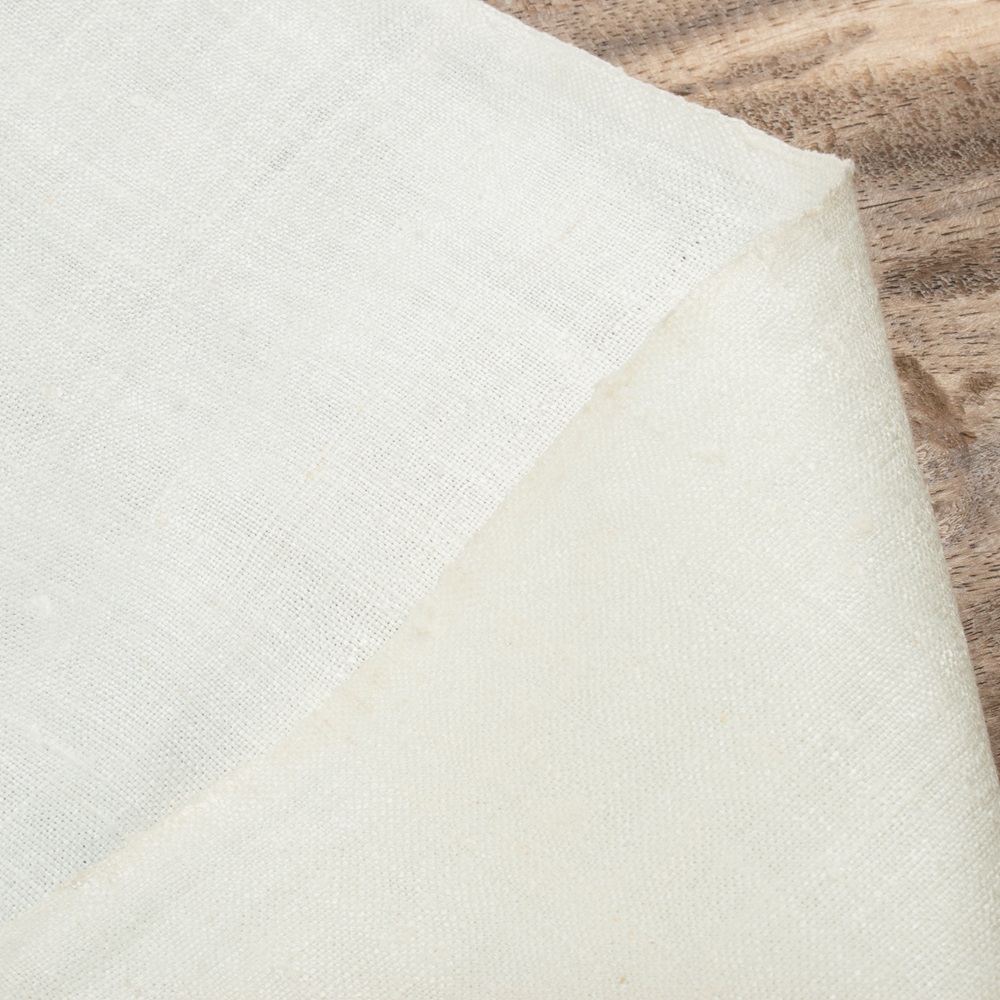 Plain Natural Pure Matka Silk Chanderi 115 GSM Handwoven Fabric 36