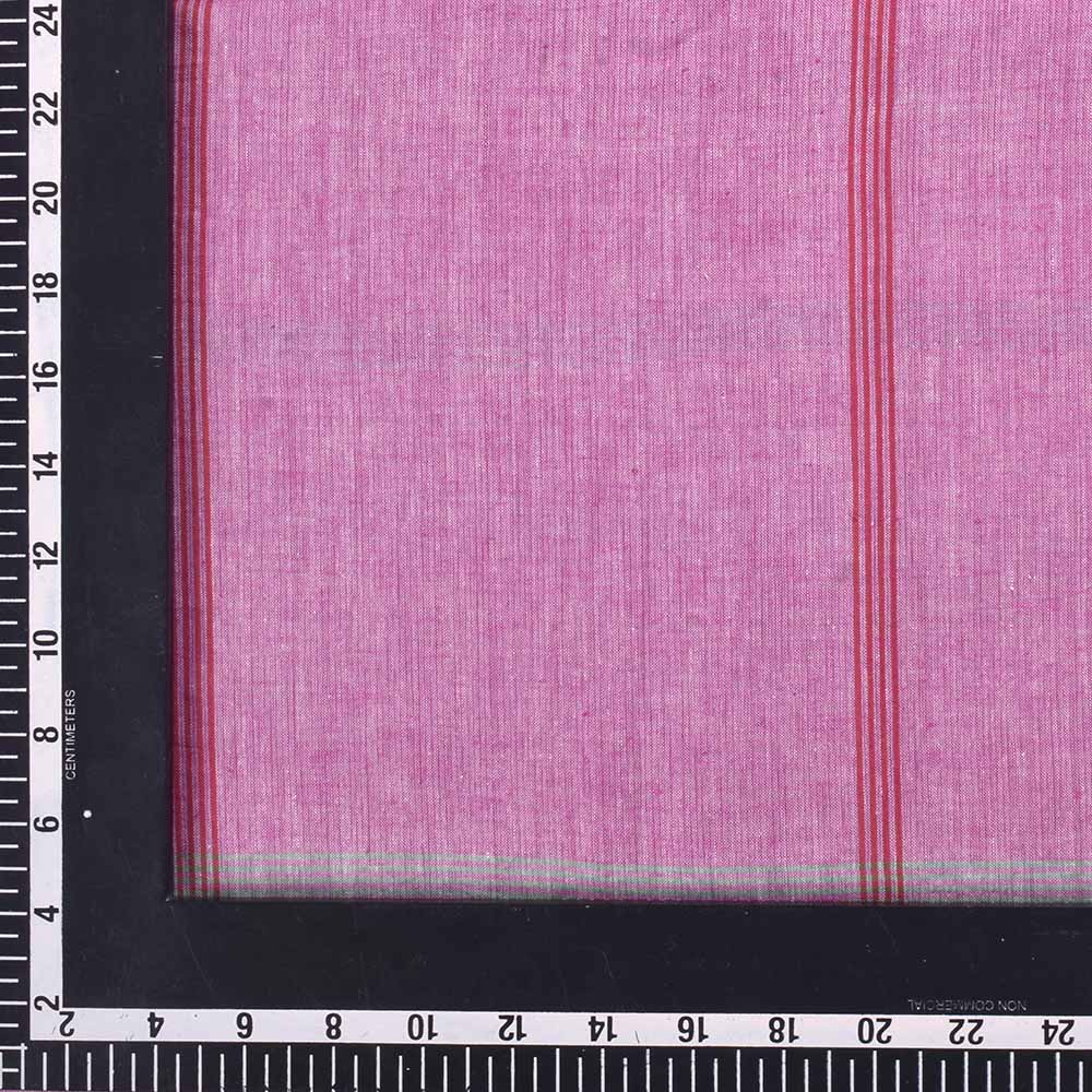 CHECK PINK PURE COTTON 68 GSM HANDWOVEN FABRIC