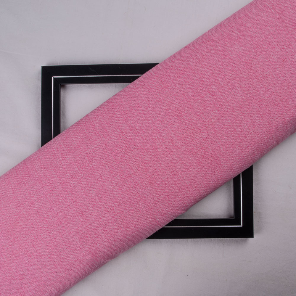 Chambray Pink Pure Cotton 102 GSM Handwoven Fabric