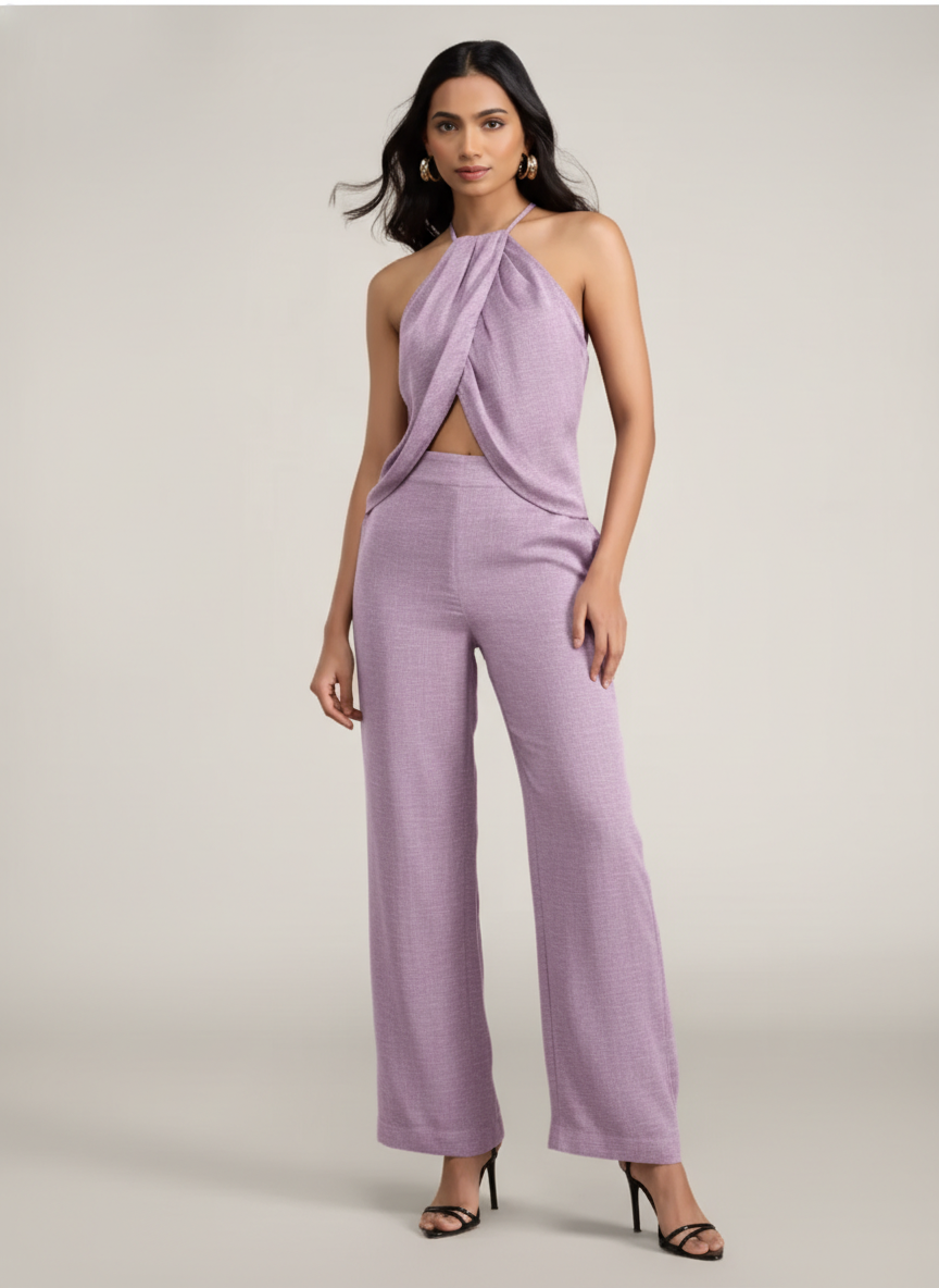 Halter Neck Draped Co-Ord Set
