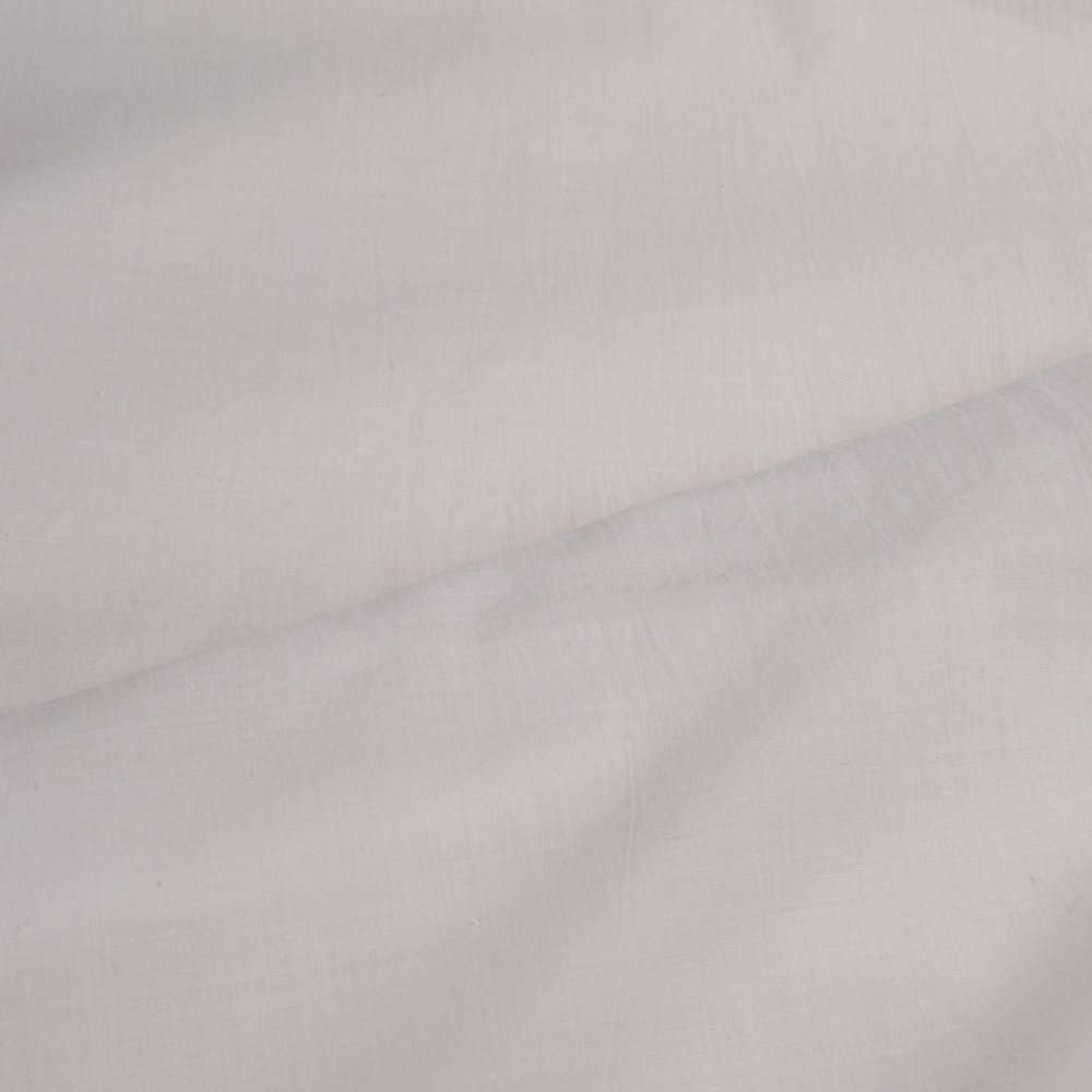 White Khadi 60 GSM Cotton  Fabric Poplin - Bleached White & Dyeable