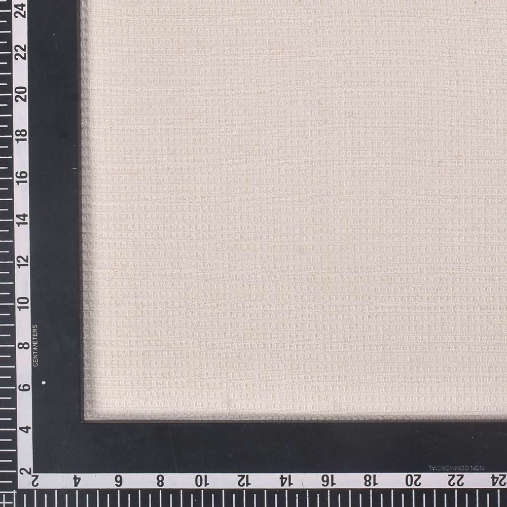 IVORY COLOUR HONEYCOMB PURE COTTON 122 GSM HANDWOVEN FABRIC