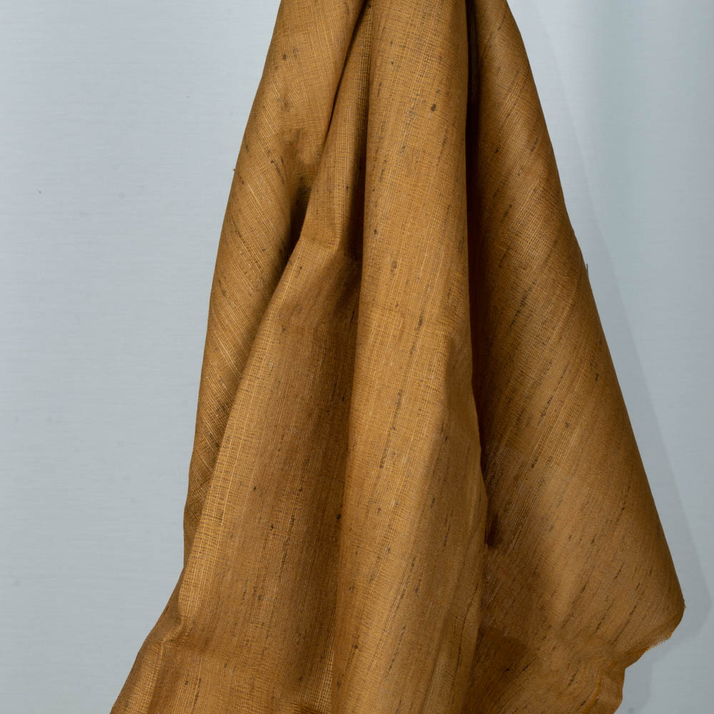 Plain Mustard Yellow Natural Ketya Silk Cotton Blend 150 GSM Handwoven Fabric
